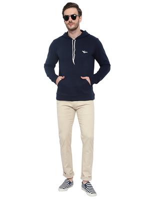 navy blue solid fleece sweatshirt - 17370249 - Standard Image - 5