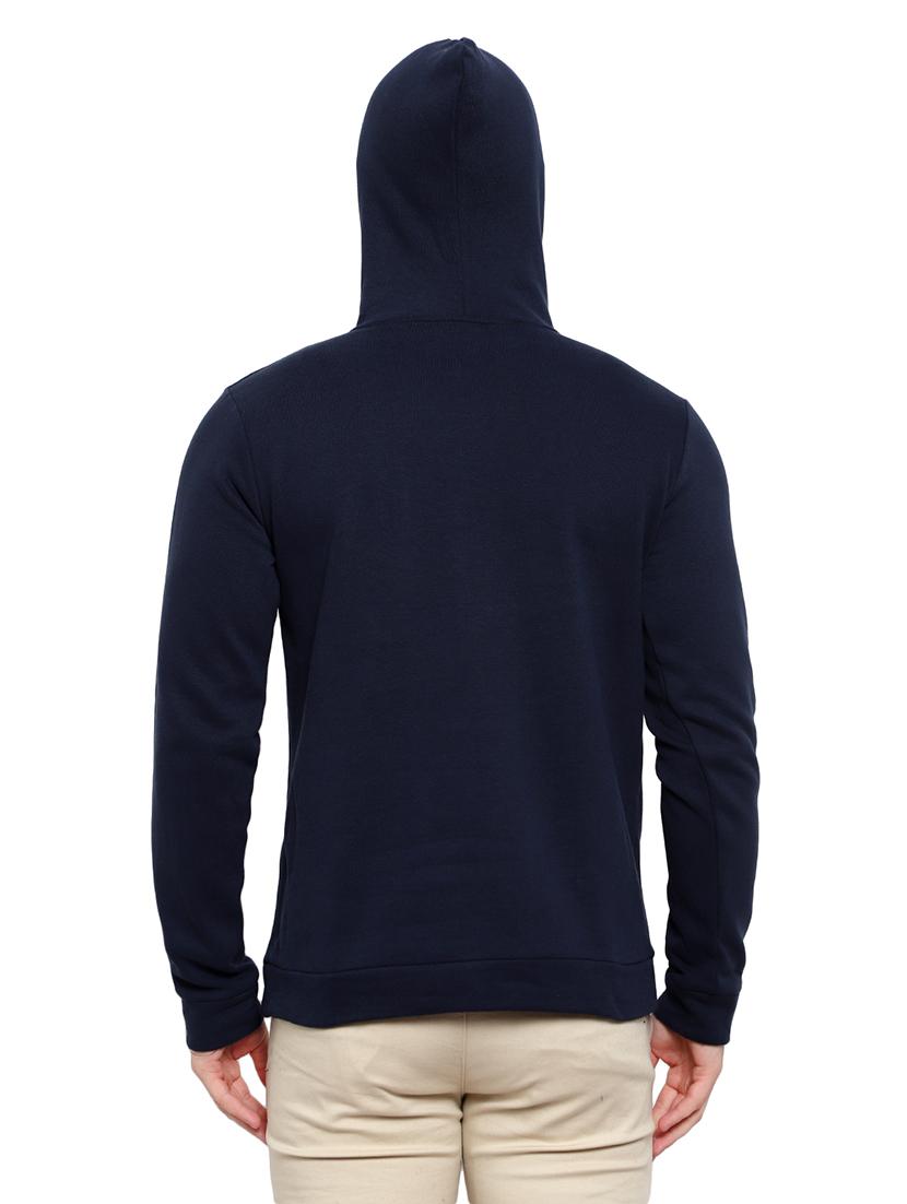 navy blue solid fleece sweatshirt - 17370249 - Zoom Image - 4
