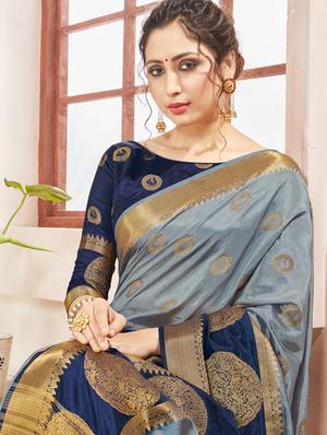 banarasi woven saree with blouse - 17370256 - Standard Image - 3