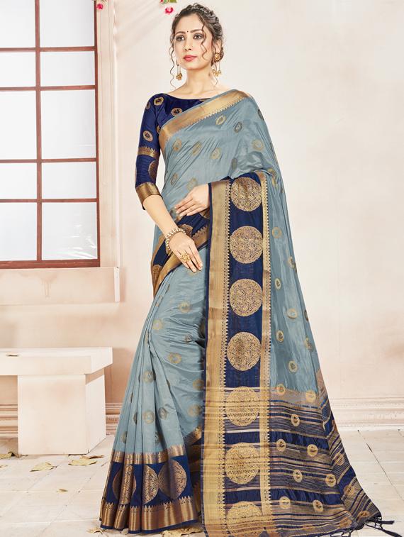 banarasi woven saree with blouse - 17370256 - Zoom Image - 1