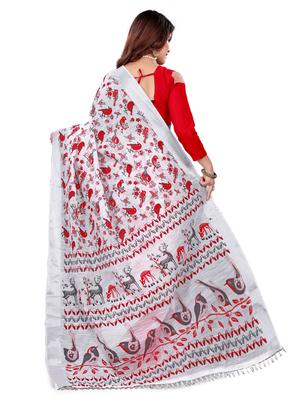 block printed saree with blouse - 17370446 - Standard Image - 2