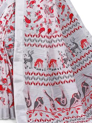 block printed saree with blouse - 17370446 - Standard Image - 3