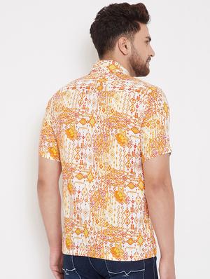 yellow printed casual shirt - 17370534 - Standard Image - 3
