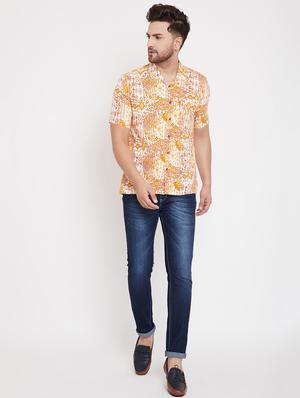 yellow printed casual shirt - 17370534 - Standard Image - 4