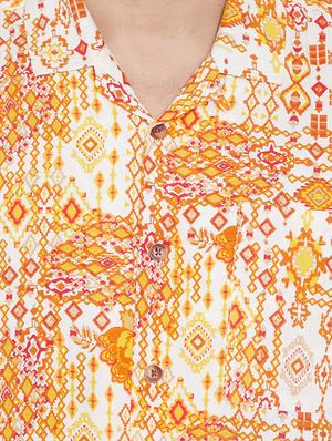 yellow printed casual shirt - 17370534 - Standard Image - 5