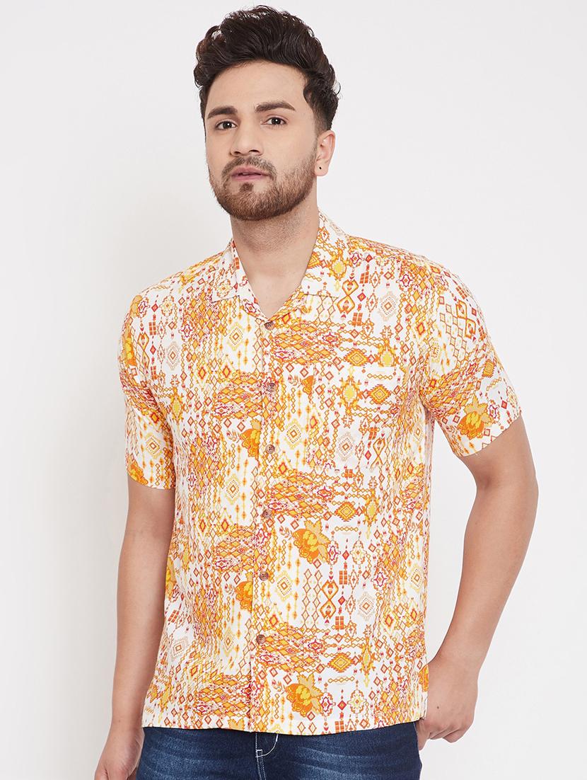 yellow printed casual shirt - 17370534 - Zoom Image - 1