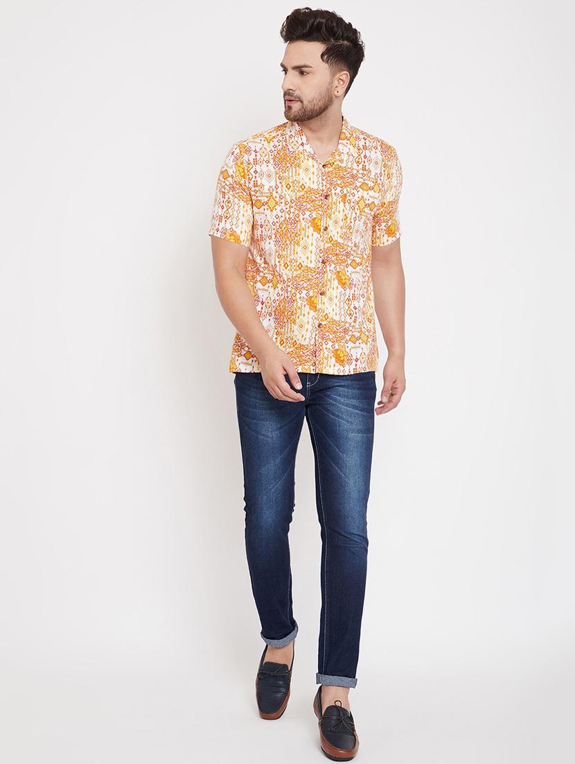 yellow printed casual shirt - 17370534 - Zoom Image - 4