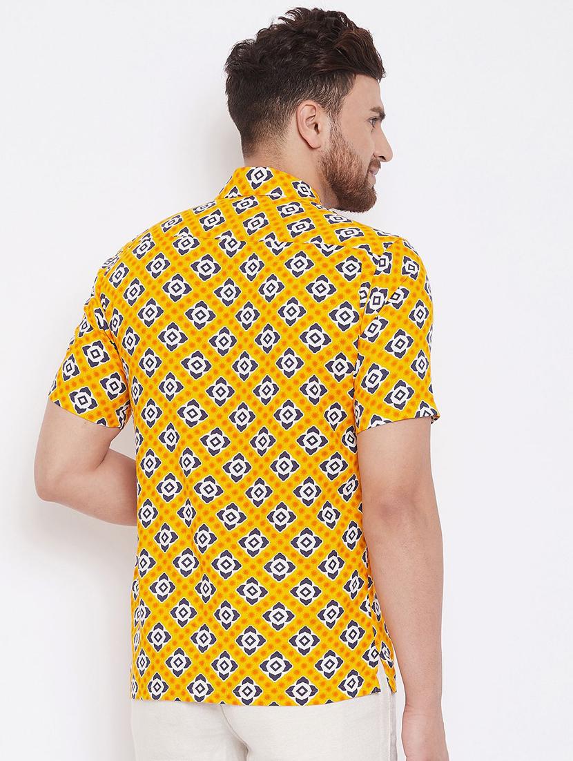 yellow printed casual shirt - 17370684 - Zoom Image - 3
