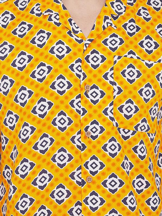 yellow printed casual shirt - 17370684 - Zoom Image - 5