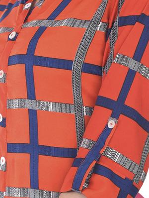 checkered straight kurta - 17370791 - Standard Image - 4