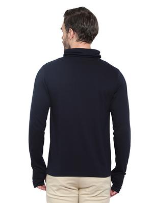 navy blue solid thumb hole t-shirt - 17371181 - Standard Image - 4