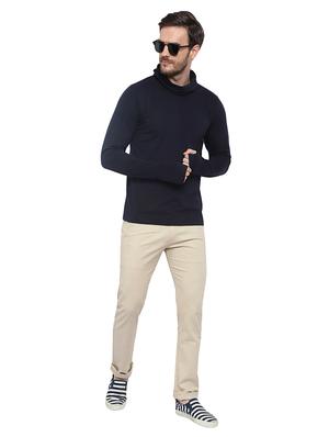 navy blue solid thumb hole t-shirt - 17371181 - Standard Image - 5
