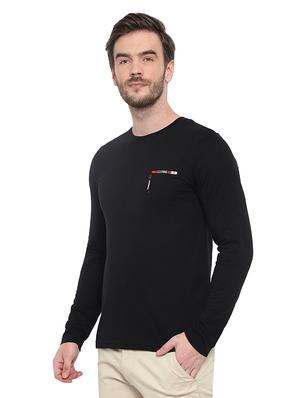 black solid pocket t-shirt - 17371189 - Standard Image - 3
