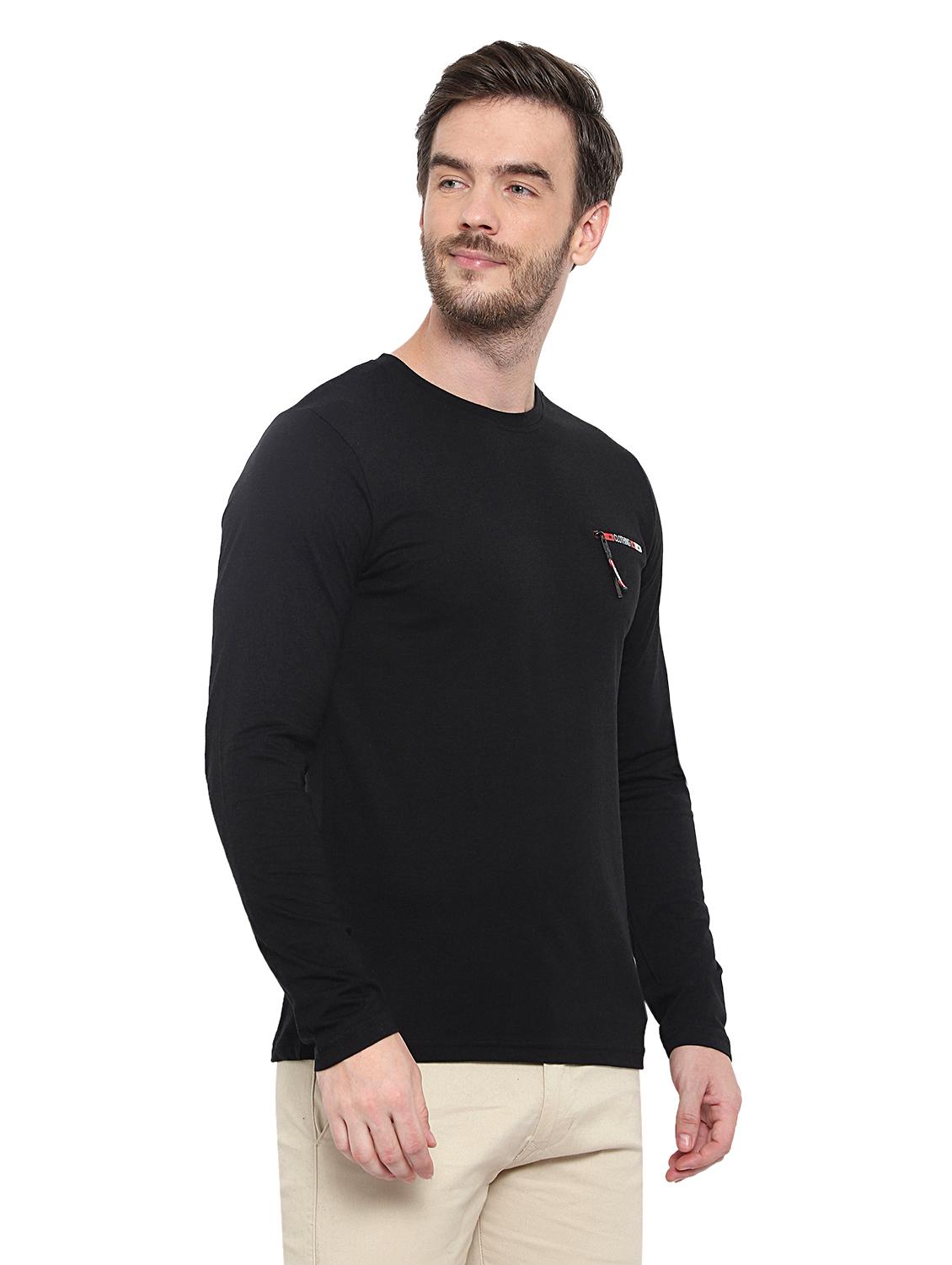 black solid pocket t-shirt - 17371189 - Zoom Image - 2