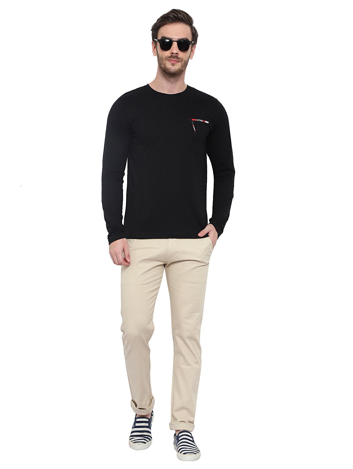 black solid pocket t-shirt - 17371189 - Zoom Image - 5