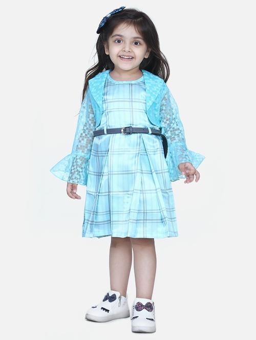 blue satin frock - 17371333 - Standard Image - 1