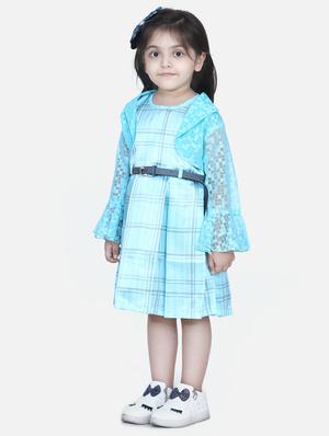 blue satin frock - 17371333 - Standard Image - 2