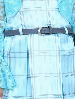 blue satin frock - 17371333 - Standard Image - 4