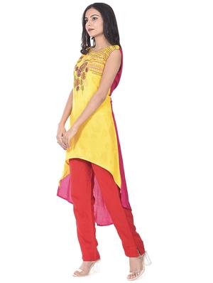 printed high-low kurta - 17371347 - Standard Image - 2