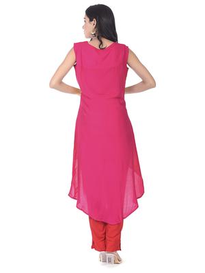 printed high-low kurta - 17371347 - Standard Image - 3