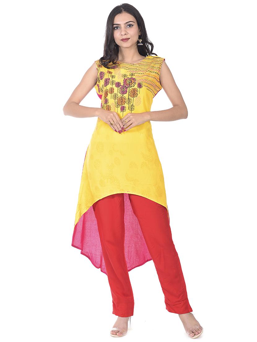 printed high-low kurta - 17371347 - Zoom Image - 1