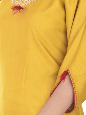 gota work solid straight kurta - 17371348 - Standard Image - 4