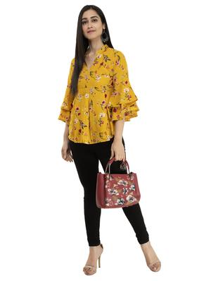 bell sleeves floral top - 17371458 - Standard Image - 4