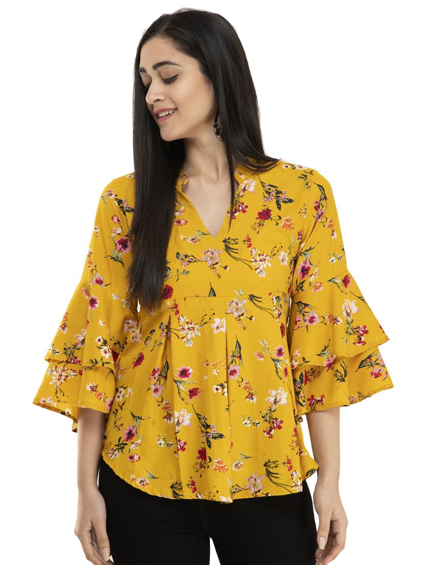 bell sleeves floral top - 17371458 - Zoom Image - 1