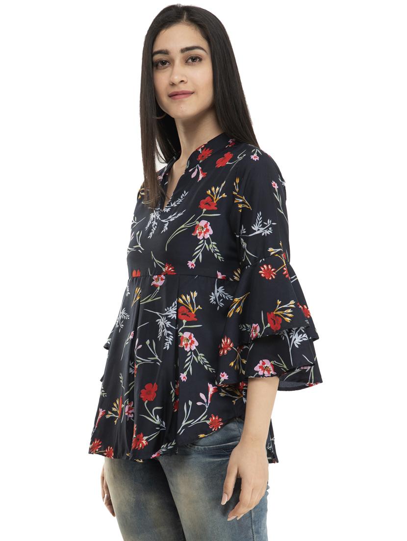 bell sleeves floral top - 17371459 - Zoom Image - 2