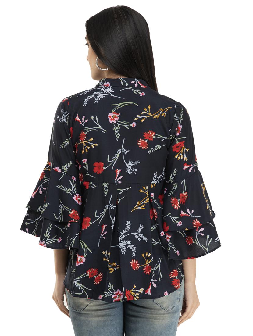 bell sleeves floral top - 17371459 - Zoom Image - 3