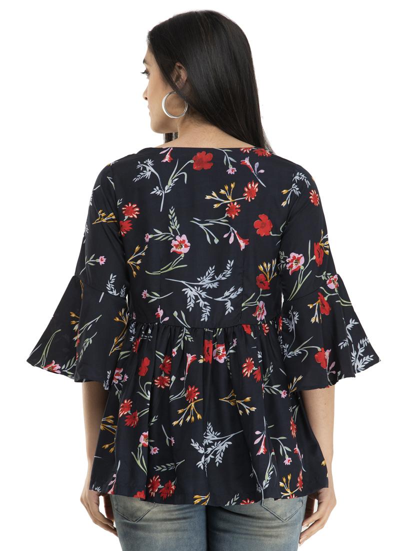bell sleeves floral top - 17371460 - Zoom Image - 3