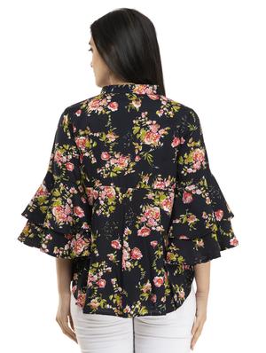 bell sleeves floral top - 17371461 - Standard Image - 3