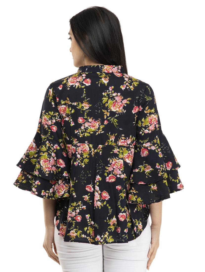 bell sleeves floral top - 17371461 - Zoom Image - 3