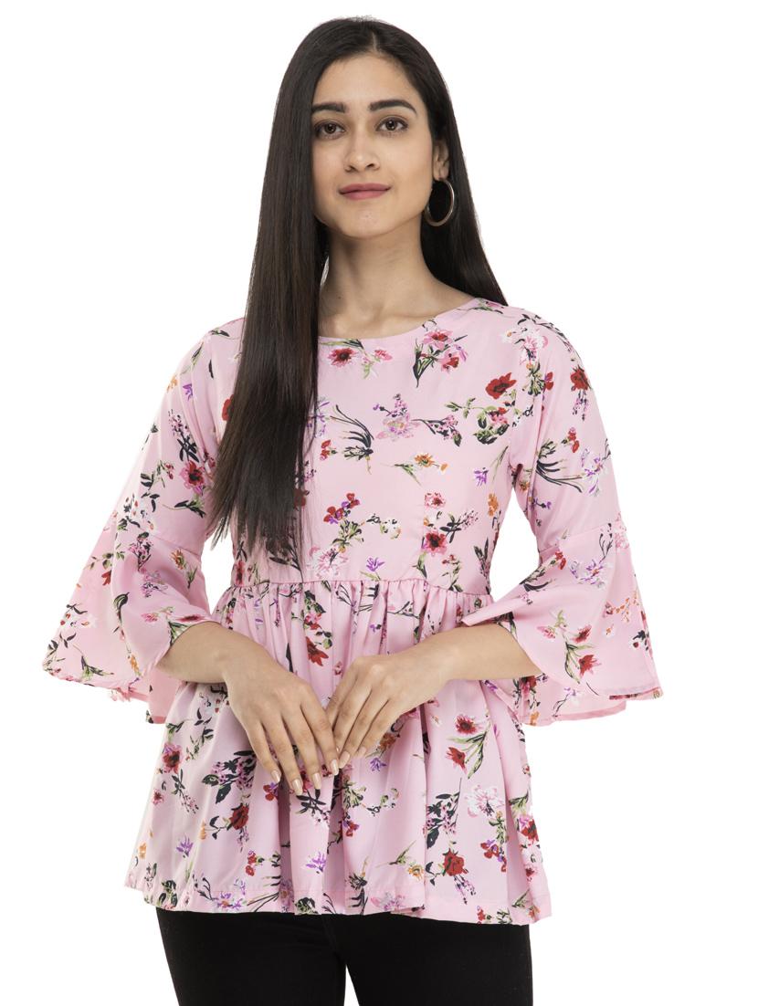 bell sleeves floral top - 17371463 - Zoom Image - 1