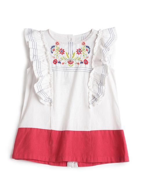 white cotton regular tops & tee - 17371469 - Standard Image - 1