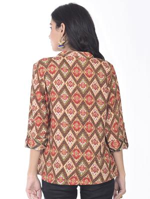 printed straight kurti - 17371525 - Standard Image - 3