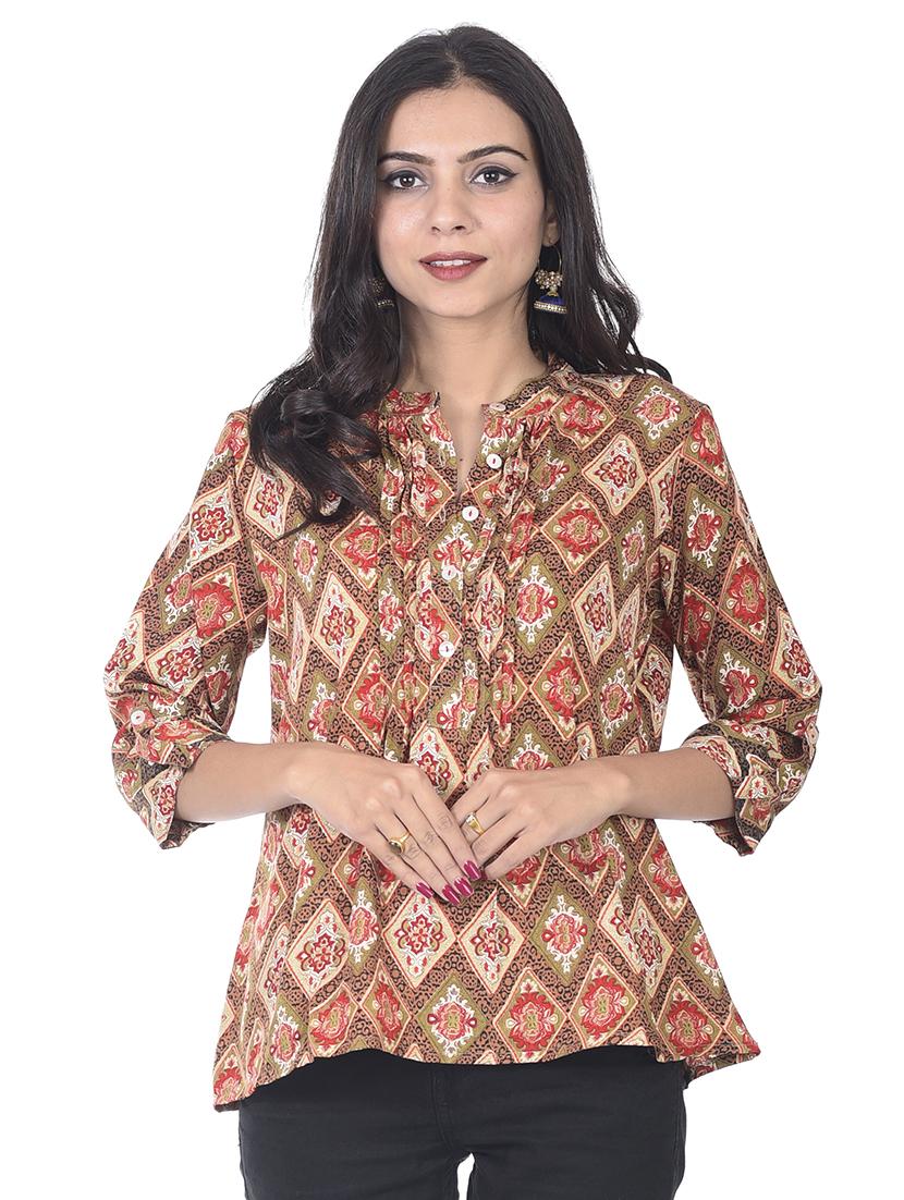 printed straight kurti - 17371525 - Zoom Image - 1