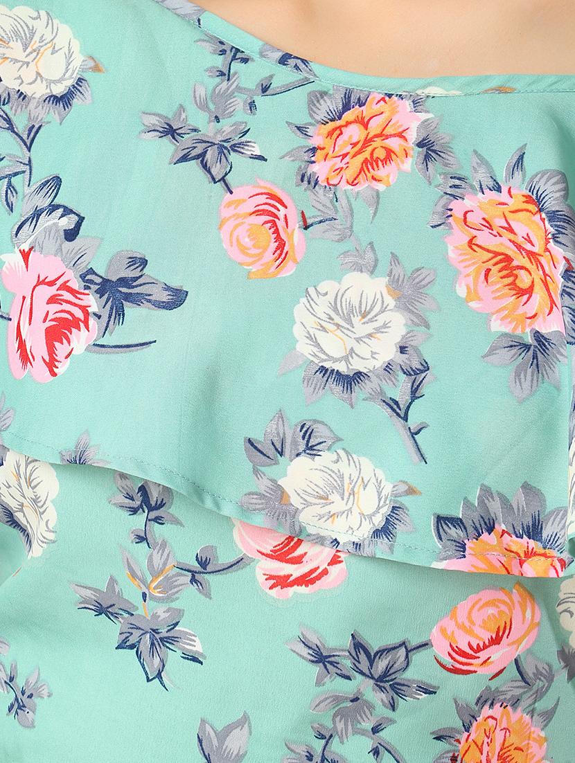 single cold shoulder floral top - 17371530 - Zoom Image - 5