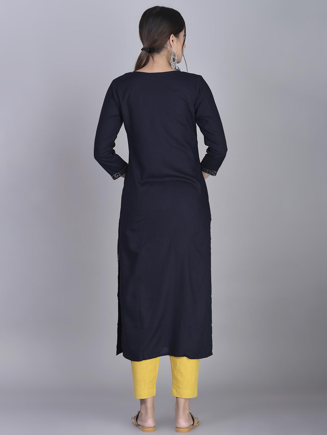 foil printed straight kurta - 17372292 - Zoom Image - 3