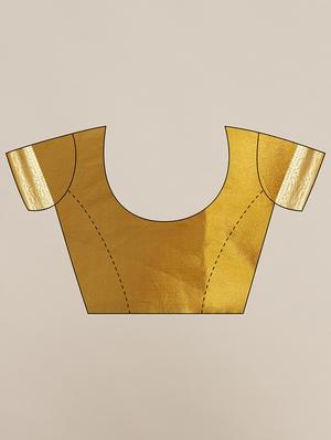 gold silk blend banarasi saree with blouse - 17372346 - Standard Image - 3