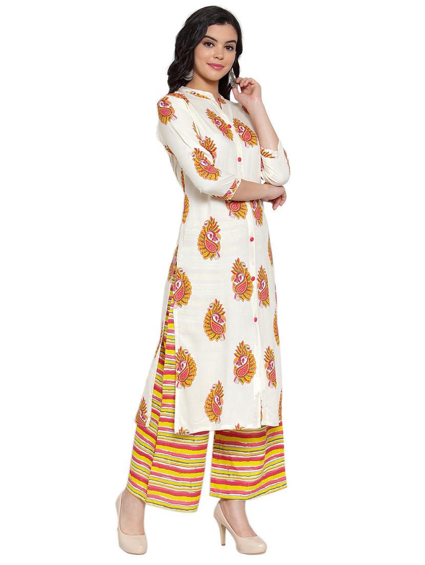 printed kurta palazzo set - 17372568 - Zoom Image - 2