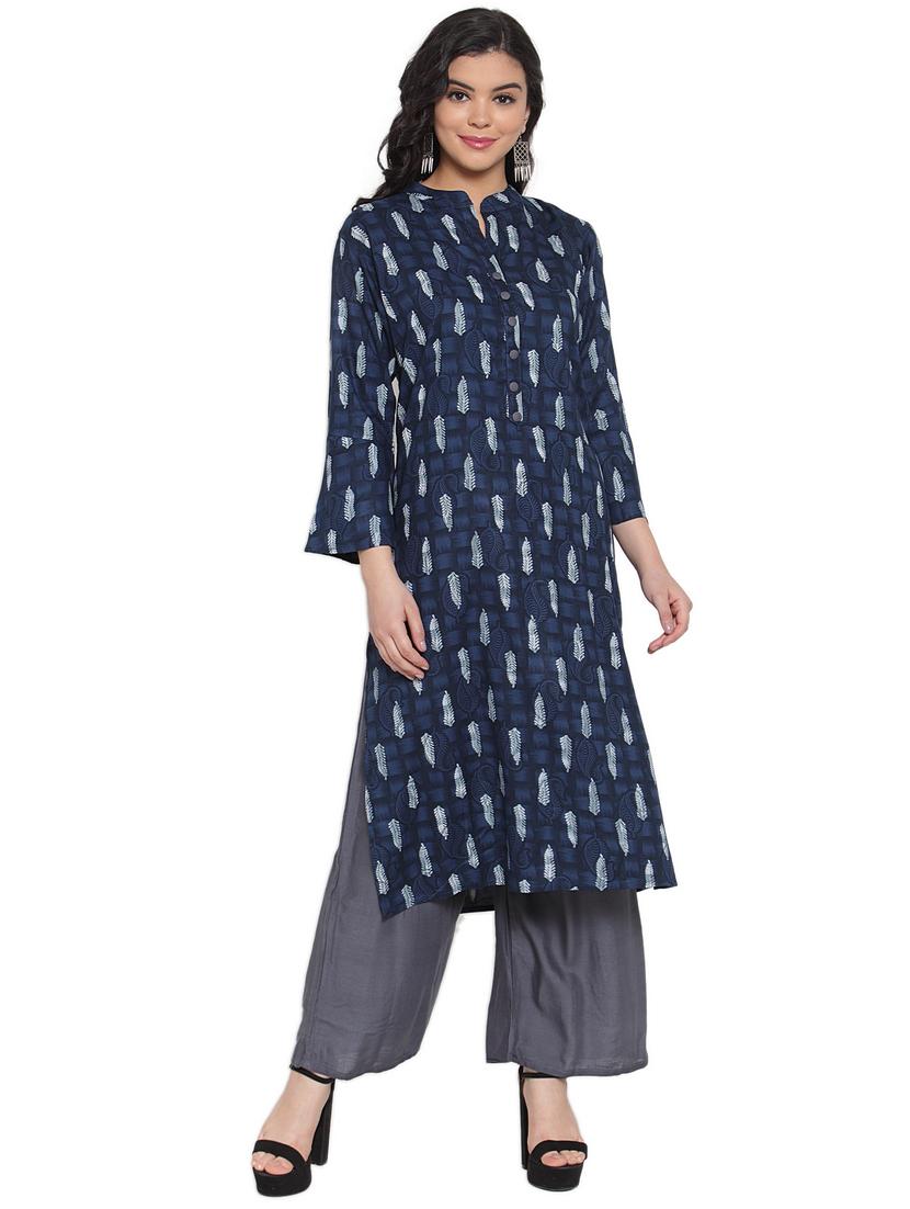 printed kurta palazzo set - 17372572 - Zoom Image - 3