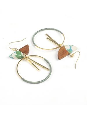 multi colored wood drop earring - 17372928 - Standard Image - 2