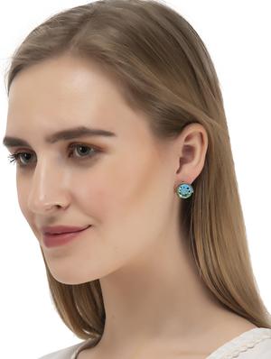 blue colored brass earring - 17372939 - Standard Image - 3