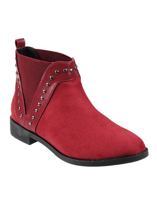 maroon slip on ankle boots - 17373204 - Standard Image - 1