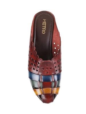 maroon mules sandals - 17373415 - Standard Image - 3