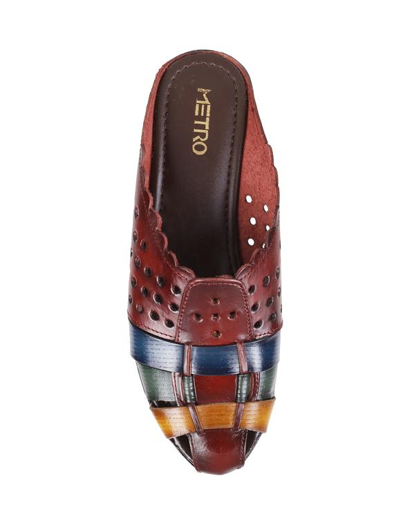 maroon mules sandals - 17373415 - Zoom Image - 3