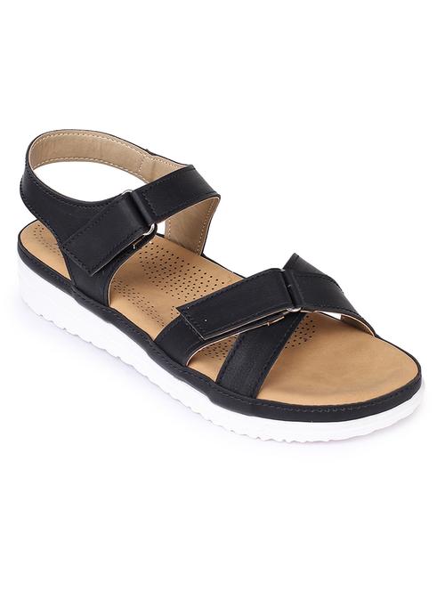 black slip on sandals - 17373596 - Standard Image - 1