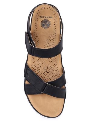 black slip on sandals - 17373596 - Standard Image - 4