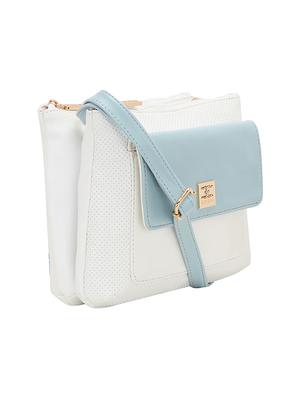 white leatherette (pu) regular sling bag - 17373659 - Standard Image - 4